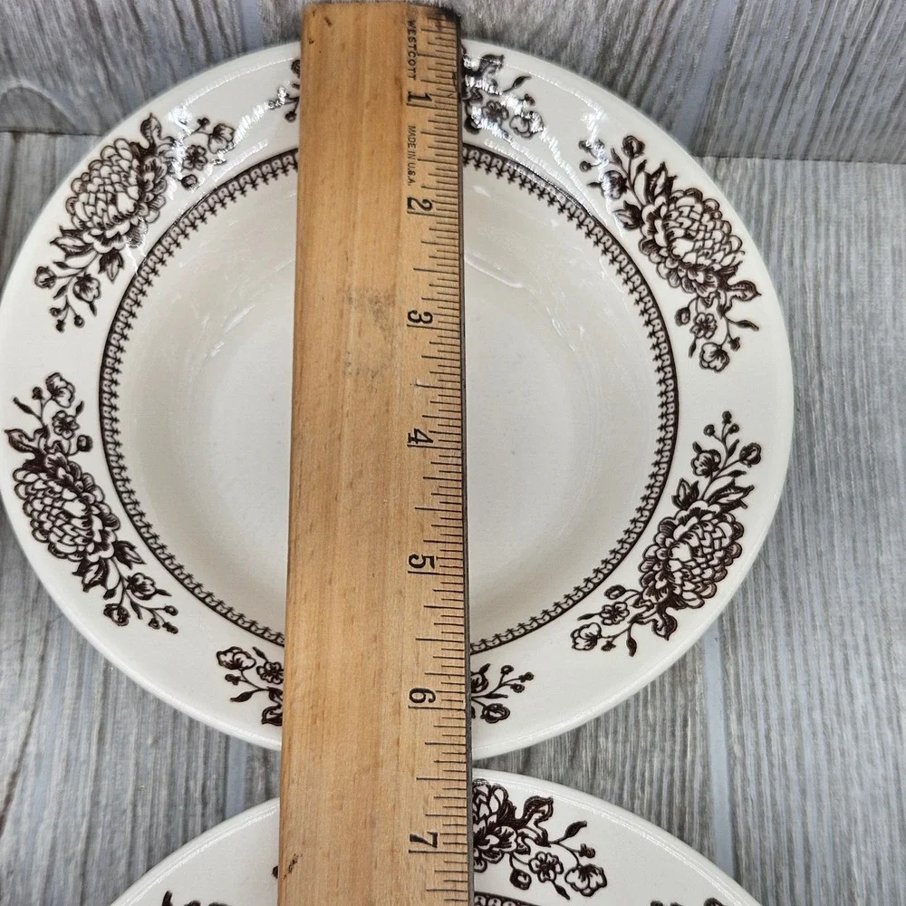 Royal China Sussex Cavalier Ironstone Brown Soup Cereal Bowls USA Set of 4